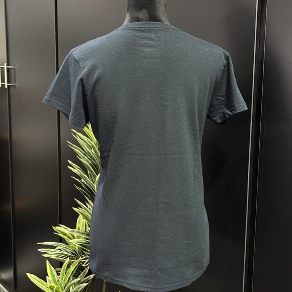 UpWest Henley Rib Knit,Snap Front,horizontal stripe,drop tail,fitted long sleeve - Picture 4 of 7